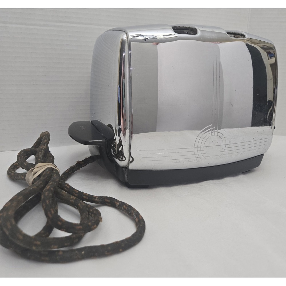 Vtg 1950s Sunbeam T-20B Radiant Control Toaster Chrome Art Deco Fully WORKING!